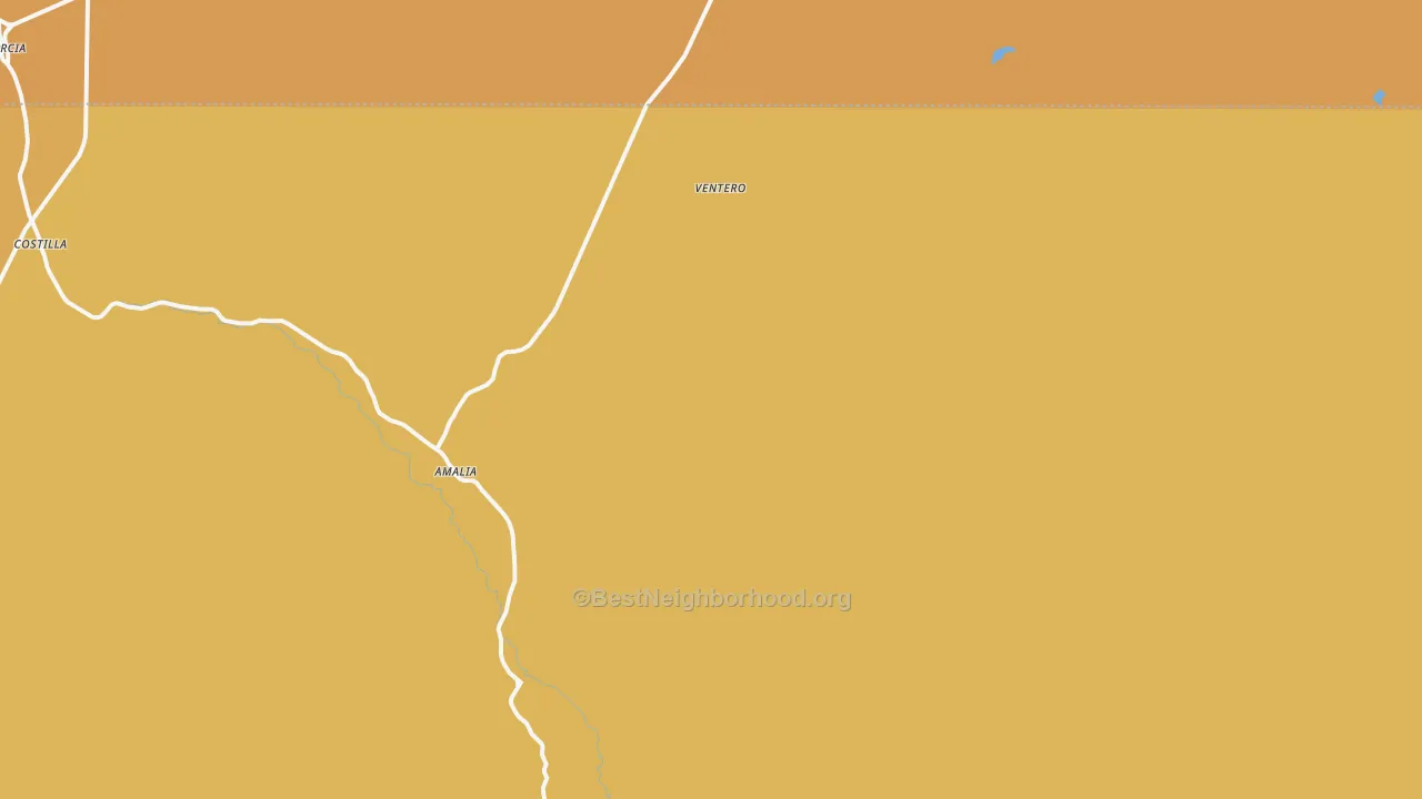 Map of the best neighborhoods in the Ventero area, with better matches in green and worse matches in red