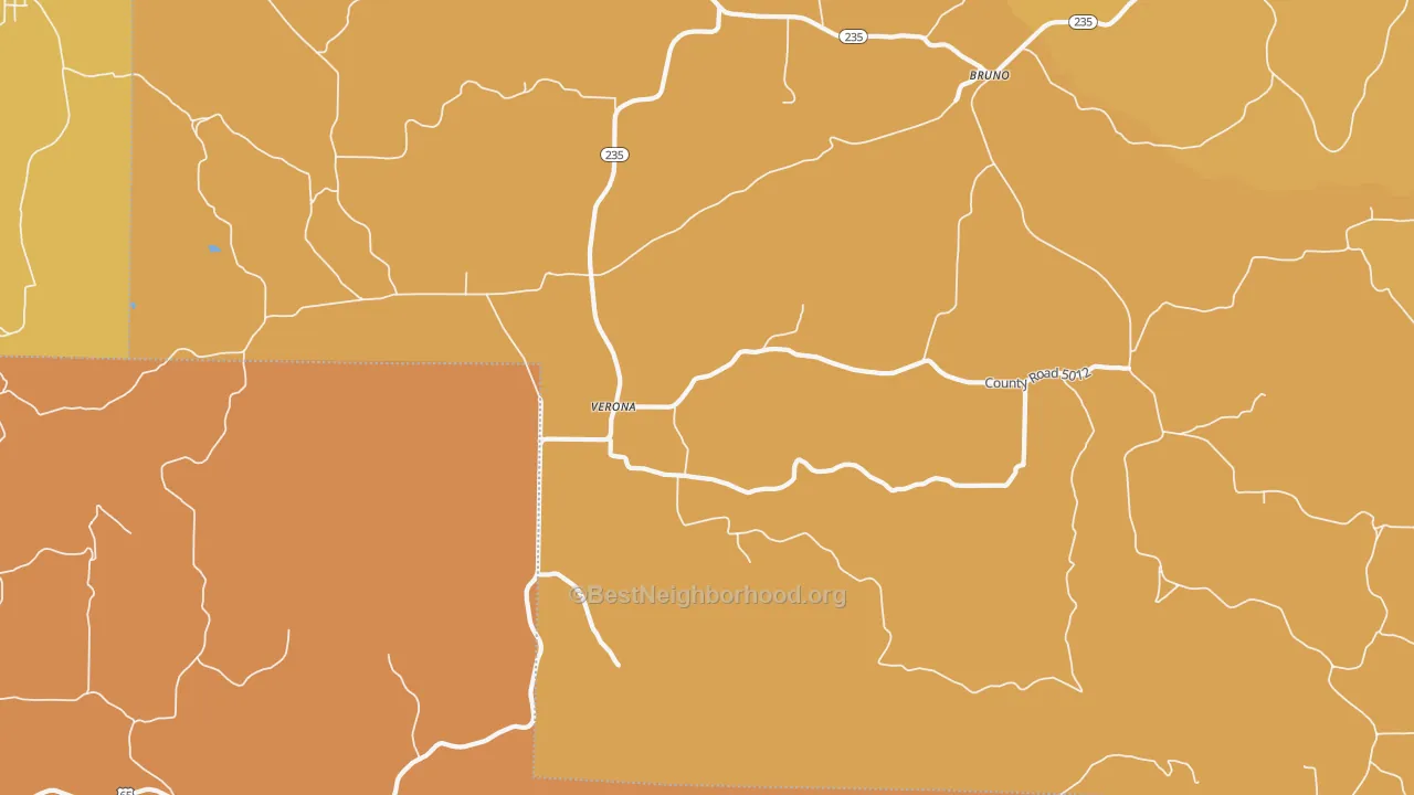 Map of the best neighborhoods in the Verona area, with better matches in green and worse matches in red