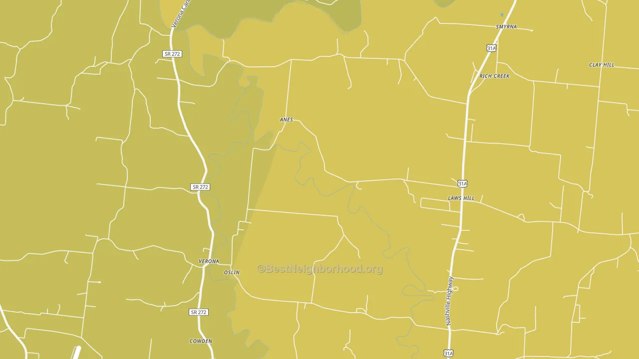 Map of the best neighborhoods in the Verona area, with better matches in green and worse matches in red