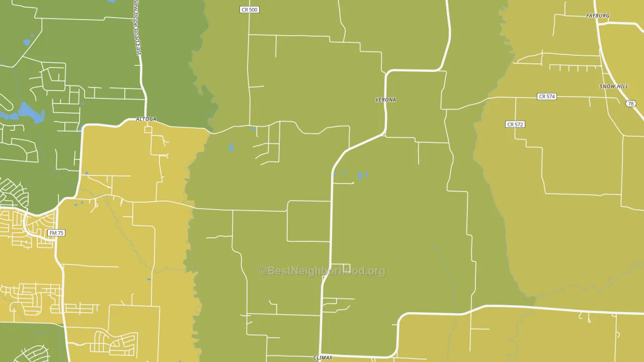 Map of the best neighborhoods in the Verona area, with better matches in green and worse matches in red