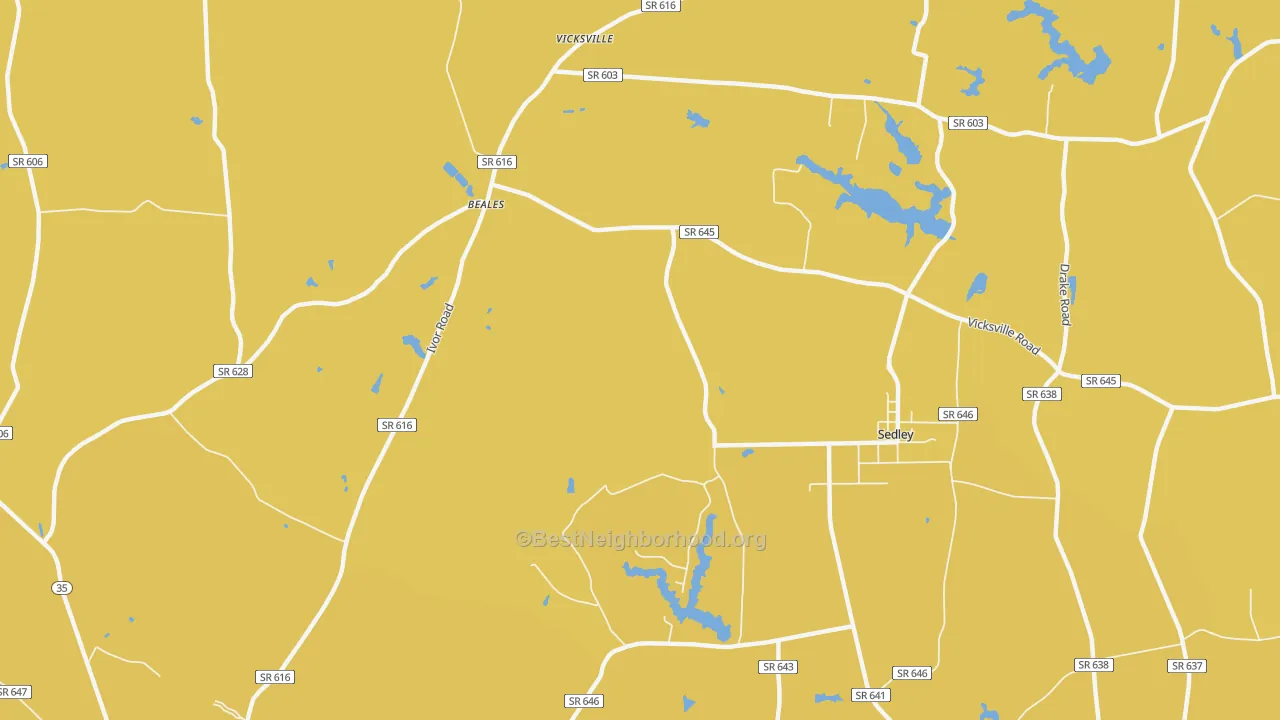 Map of the best neighborhoods in the Vicksville area, with better matches in green and worse matches in red