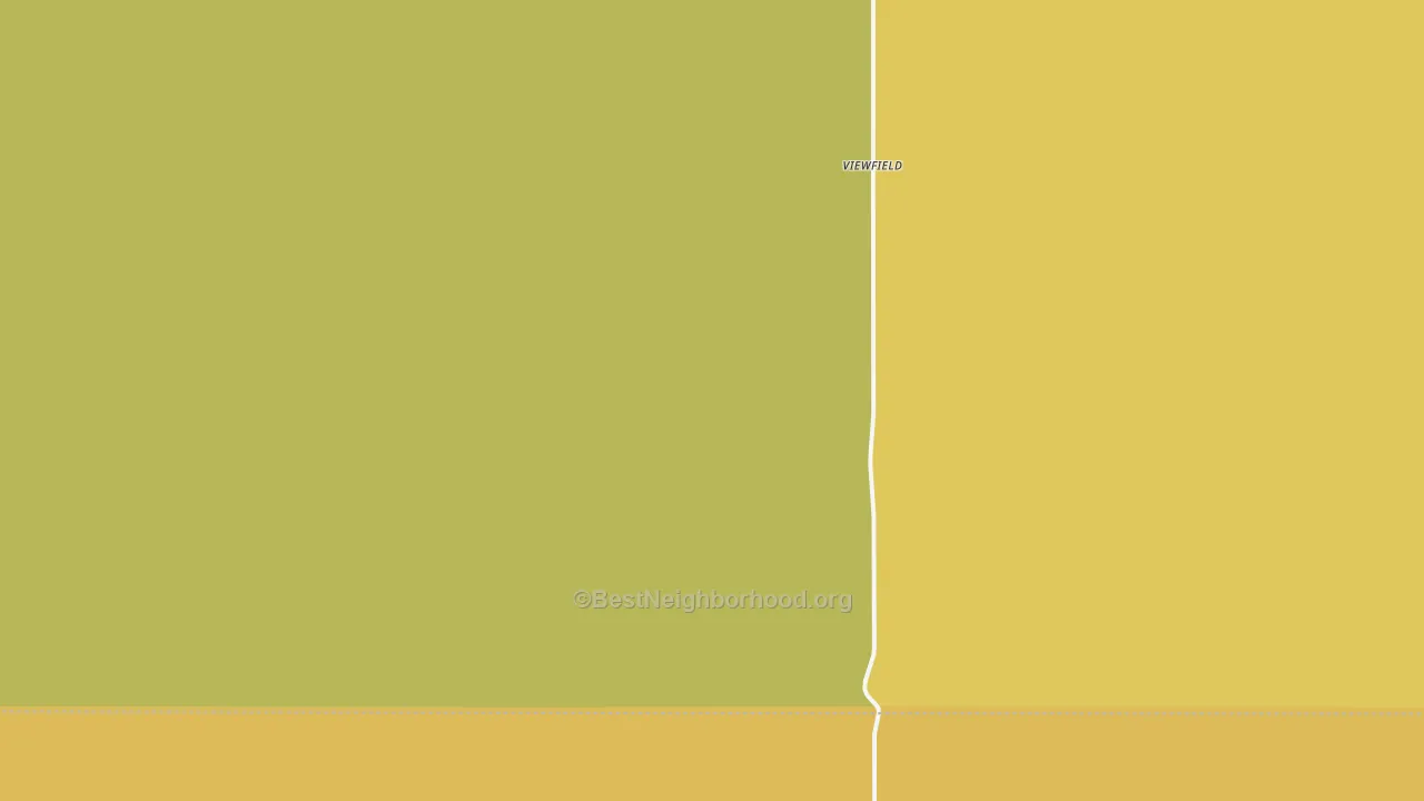 Map of the best neighborhoods in the Viewfield area, with better matches in green and worse matches in red