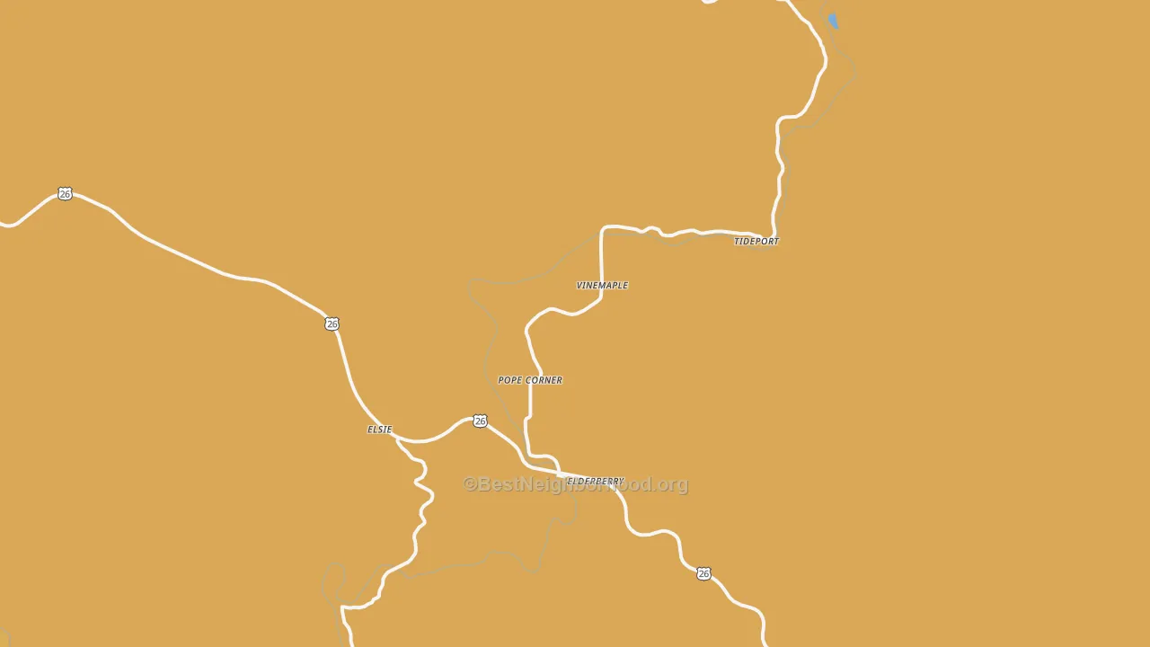 Map of the best neighborhoods in the Vinemaple area, with better matches in green and worse matches in red