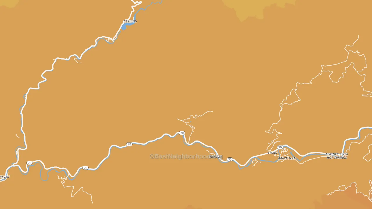 Map of the best neighborhoods in the Virgilia area, with better matches in green and worse matches in red