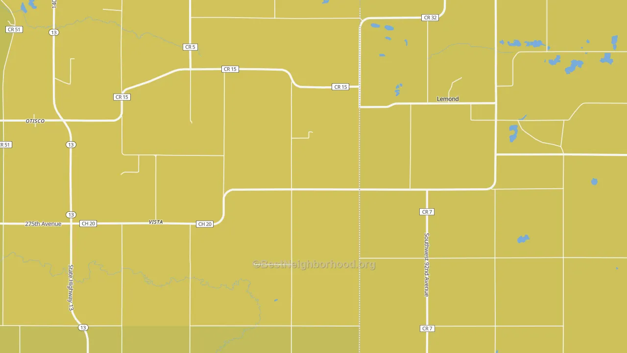 Map of the best neighborhoods in the Vista area, with better matches in green and worse matches in red