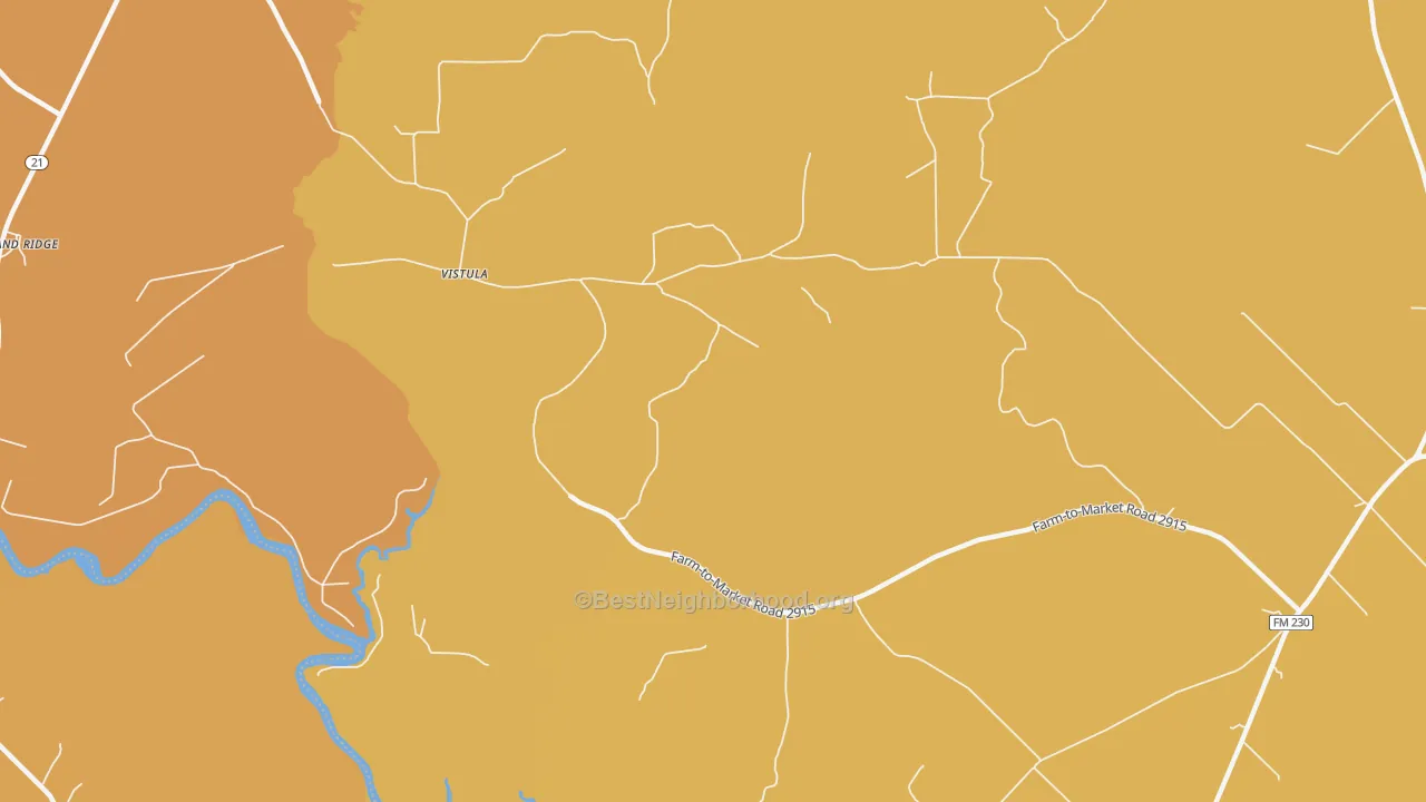 Map of the best neighborhoods in the Vistula area, with better matches in green and worse matches in red