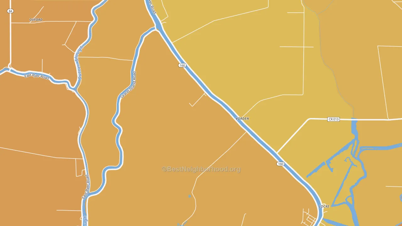 Map of the best neighborhoods in the Vorden area, with better matches in green and worse matches in red