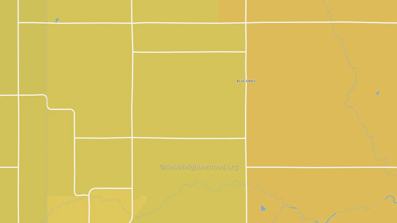 Map of the best neighborhoods in the Wadena County area, with better matches in green and worse matches in red