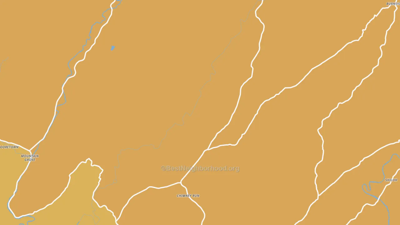 Map of the best neighborhoods in the Warm Springs area, with better matches in green and worse matches in red