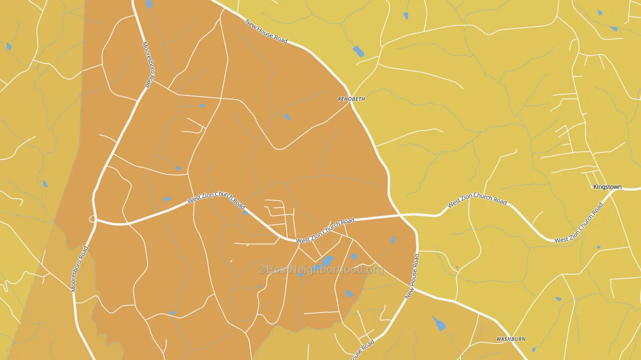 Map of the best neighborhoods in the Washburn area, with better matches in green and worse matches in red