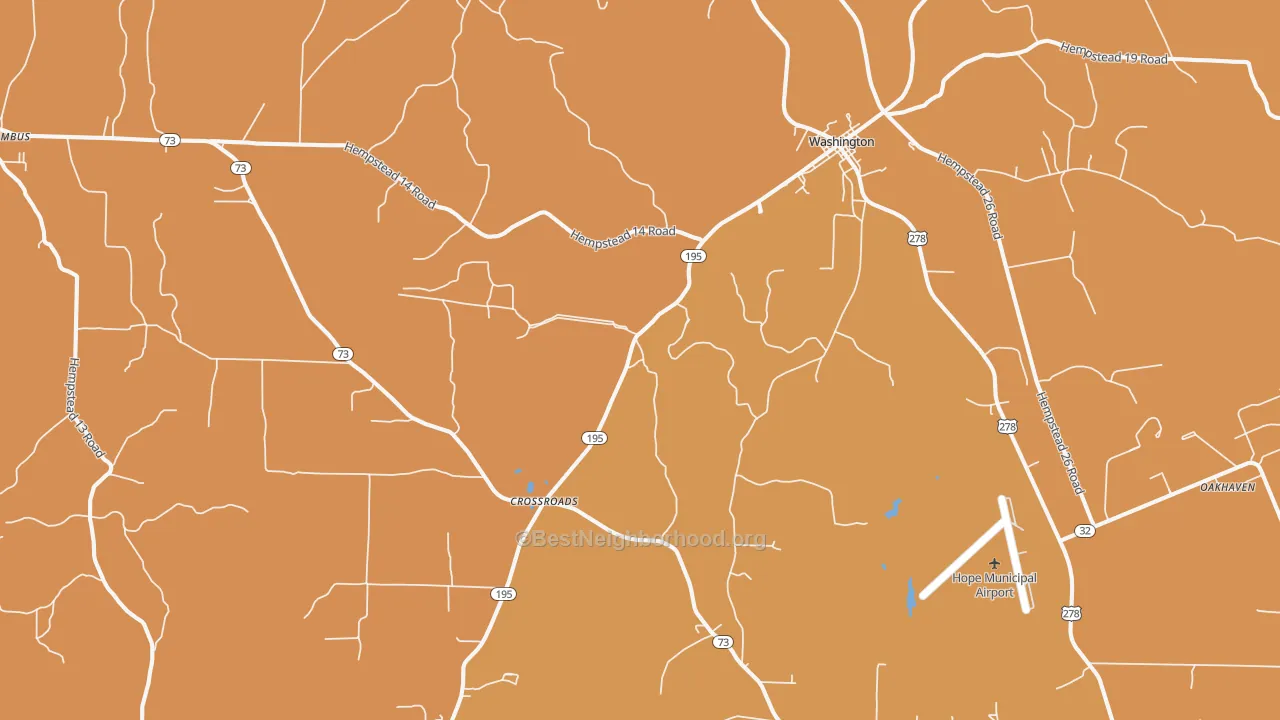 Map of the best neighborhoods in the Washington area, with better matches in green and worse matches in red