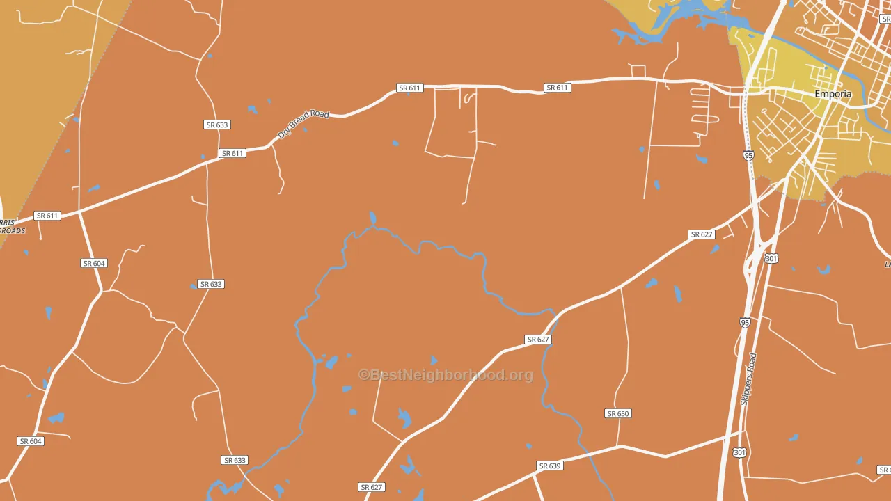 Map of the best neighborhoods in the Washington Park area, with better matches in green and worse matches in red