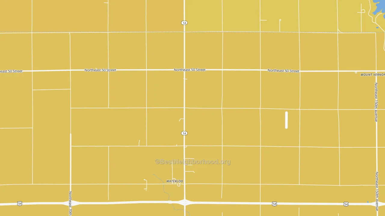 Map of the best neighborhoods in the Waterloo area, with better matches in green and worse matches in red