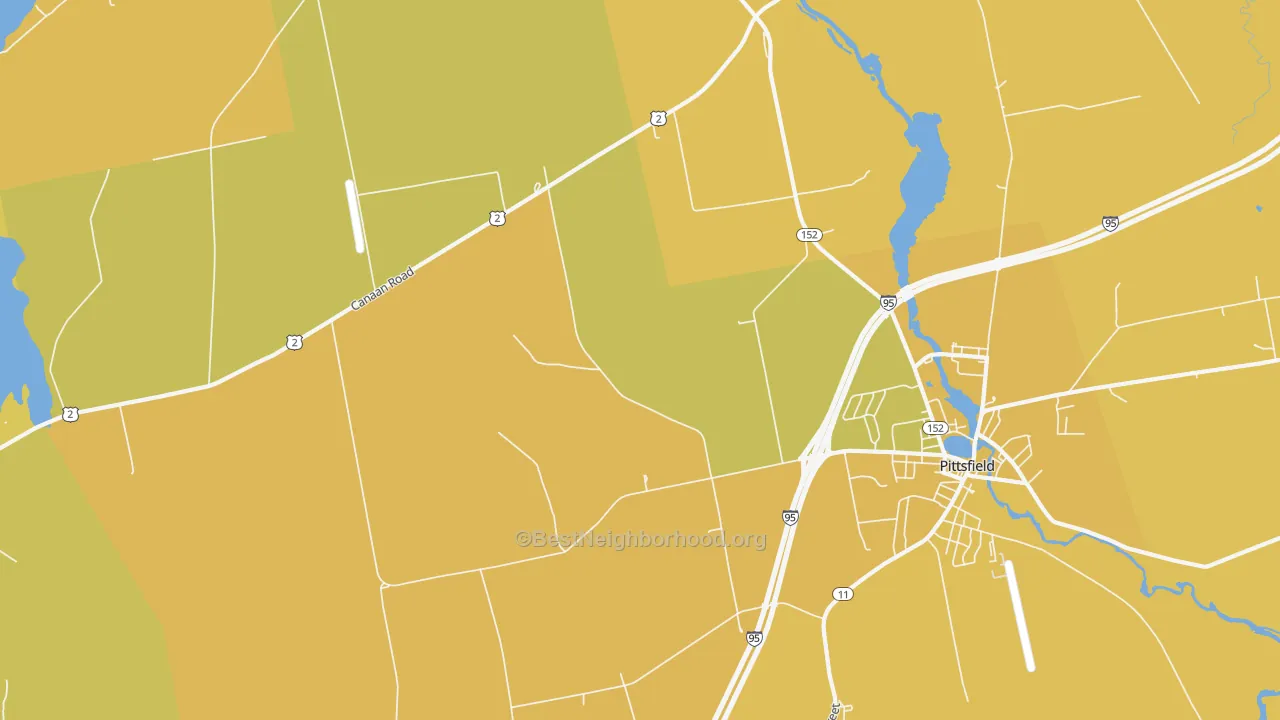 Map of the best neighborhoods in the Waverley area, with better matches in green and worse matches in red