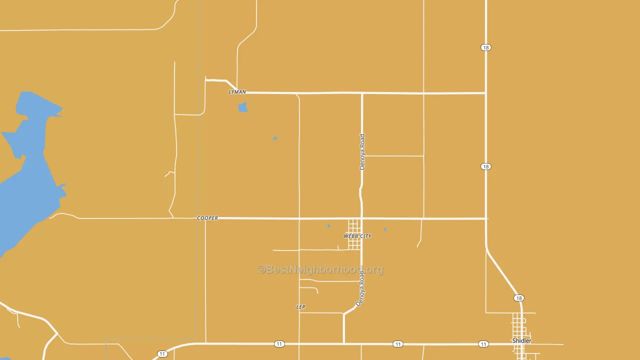Map of the best neighborhoods in the Webb City area, with better matches in green and worse matches in red