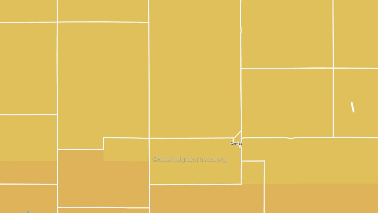 Map of the best neighborhoods in the Webster County area, with better matches in green and worse matches in red
