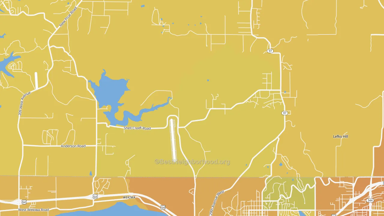 Map of the best neighborhoods in the Wekiwa area, with better matches in green and worse matches in red