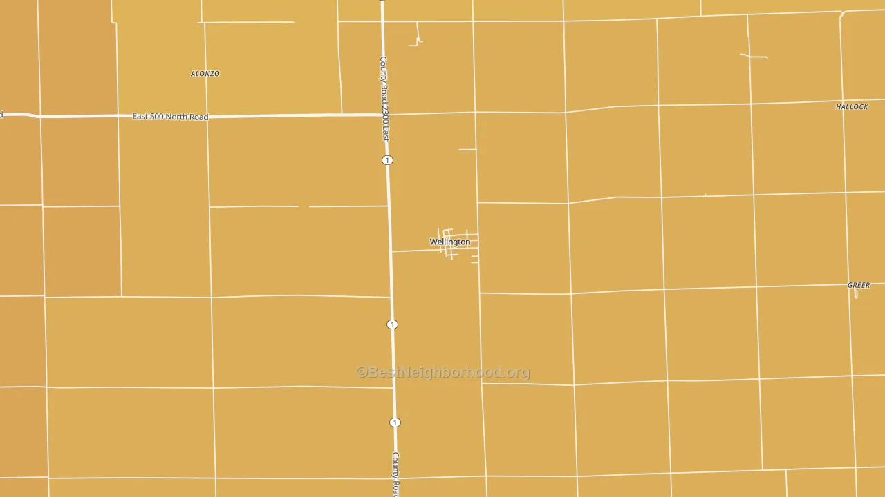 Map of the best neighborhoods in the Wellington area, with better matches in green and worse matches in red