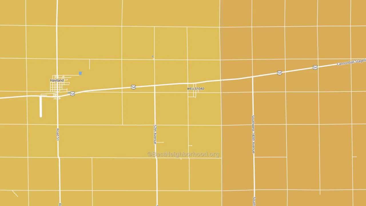 Map of the best neighborhoods in the Wellsford area, with better matches in green and worse matches in red