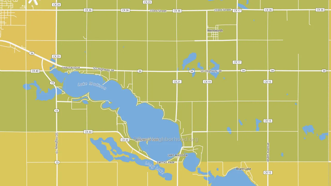 Map of the best neighborhoods in the Wentworth area, with better matches in green and worse matches in red