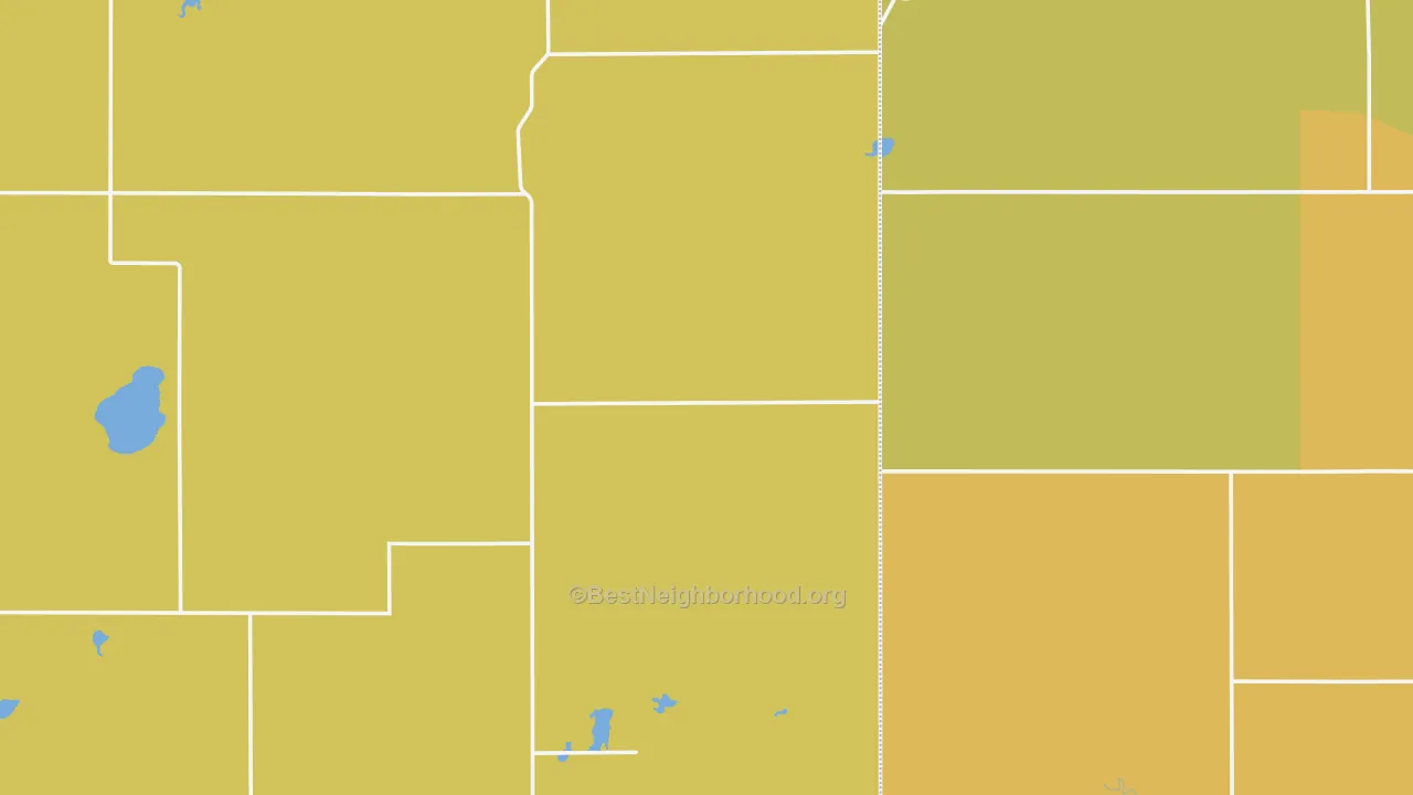 Map of the best neighborhoods in the Wessington area, with better matches in green and worse matches in red