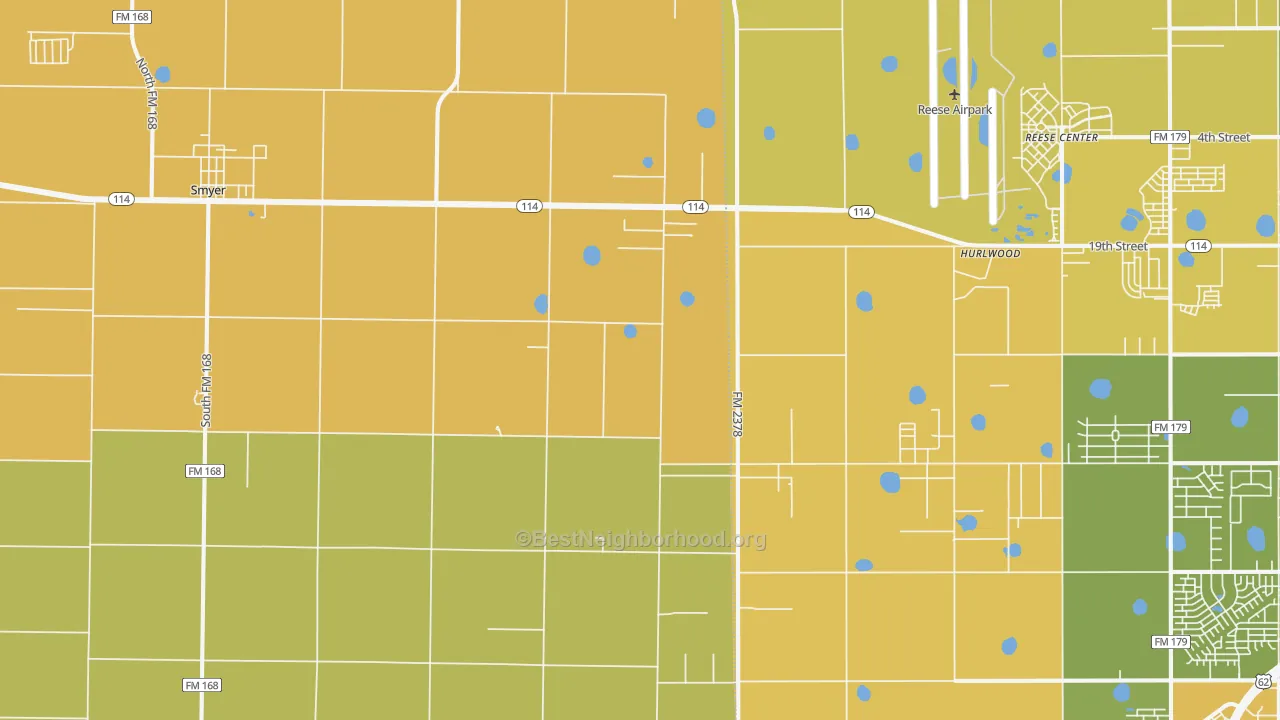 Map of the best neighborhoods in the West Carlisle area, with better matches in green and worse matches in red