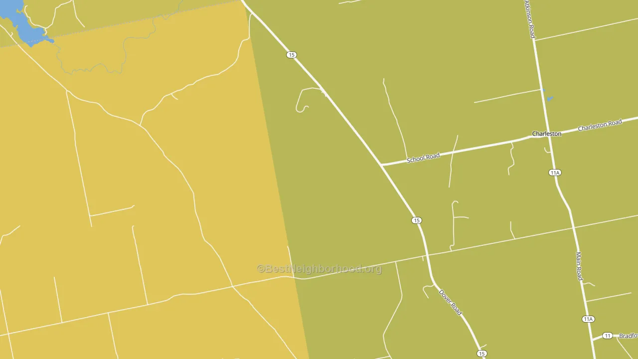 Map of the best neighborhoods in the West Charleston area, with better matches in green and worse matches in red