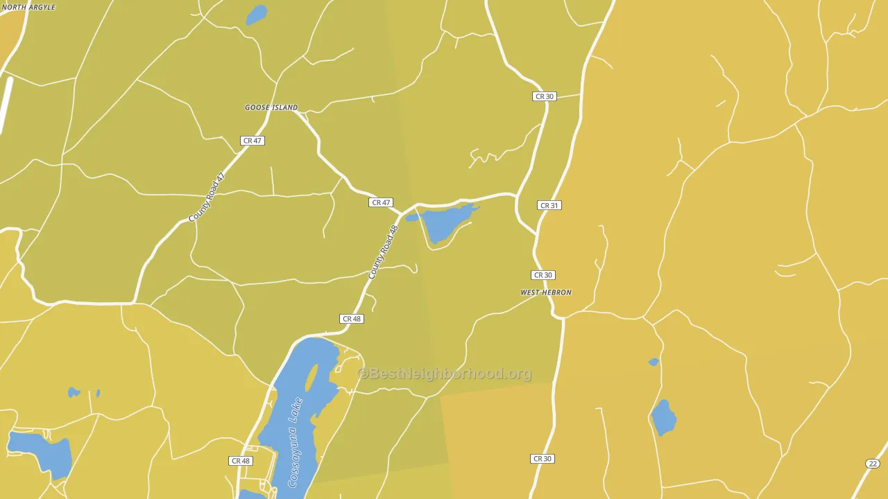 Map of the best neighborhoods in the West Hebron area, with better matches in green and worse matches in red