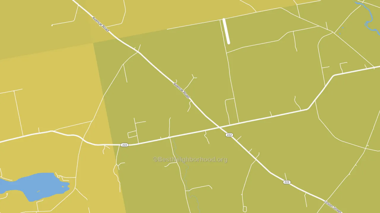 Map of the best neighborhoods in the West Levant area, with better matches in green and worse matches in red