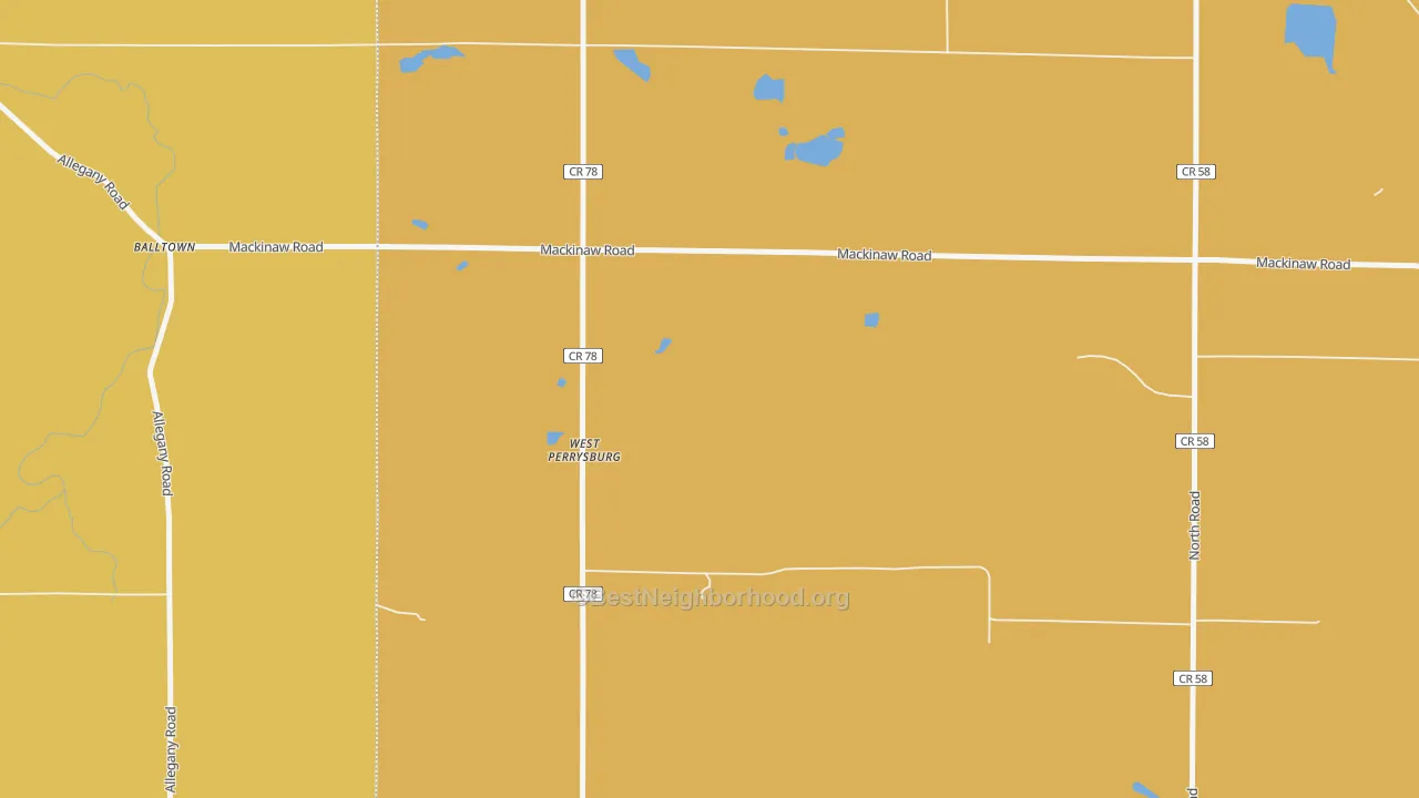 Map of the best neighborhoods in the West Perrysburg area, with better matches in green and worse matches in red