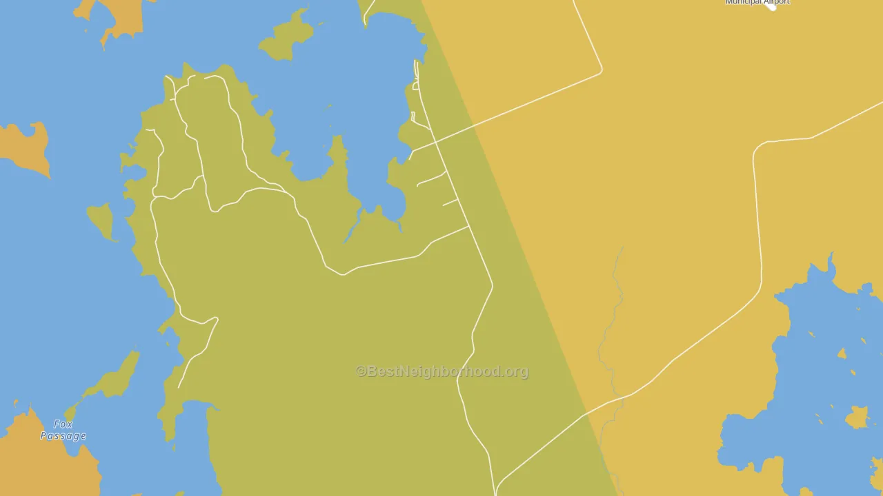 Map of the best neighborhoods in the West Princeton area, with better matches in green and worse matches in red