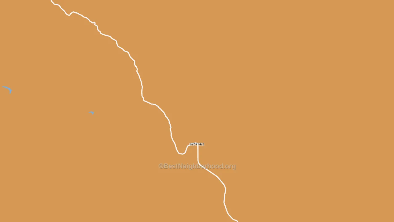 Map of the best neighborhoods in the Westfall area, with better matches in green and worse matches in red
