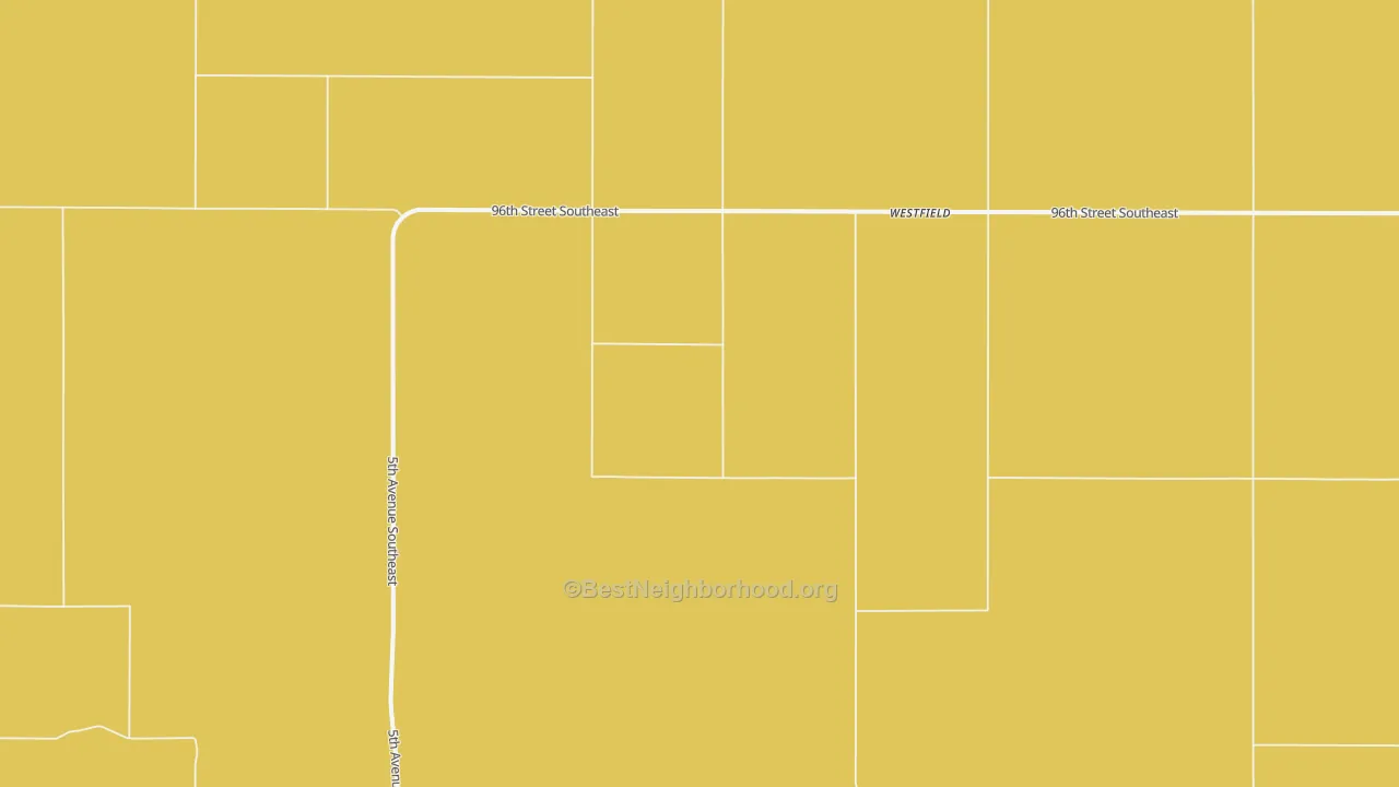 Map of the best neighborhoods in the Westfield area, with better matches in green and worse matches in red