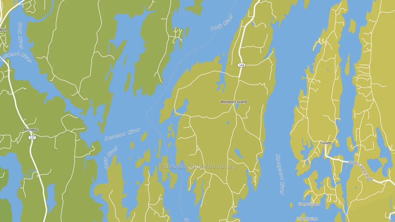 Map of the best neighborhoods in the Westport area, with better matches in green and worse matches in red