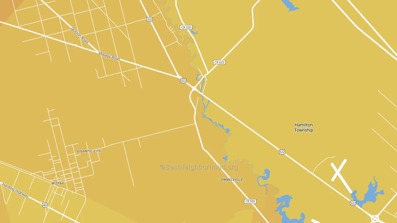 Map of the best neighborhoods in the Weymouth area, with better matches in green and worse matches in red