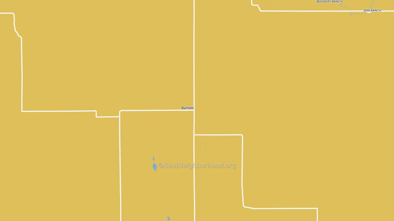 Map of the best neighborhoods in the Wheeler County area, with better matches in green and worse matches in red