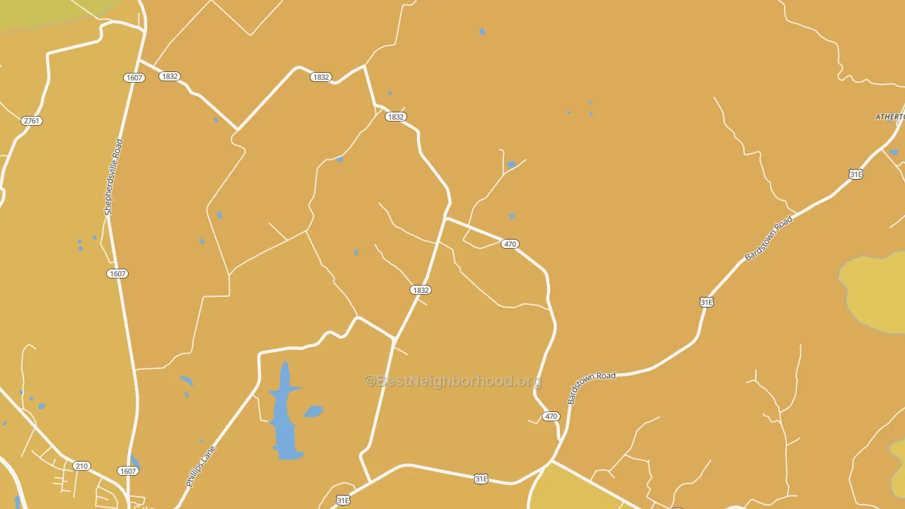 Map of the best neighborhoods in the White City area, with better matches in green and worse matches in red