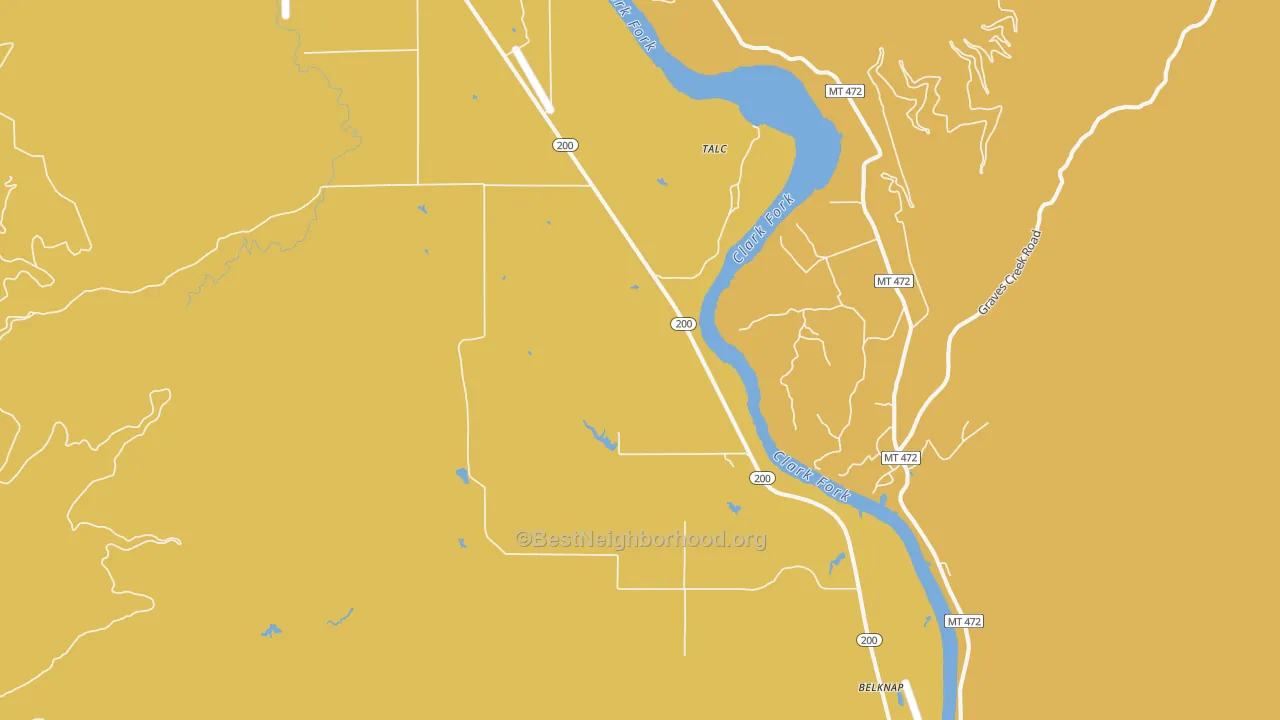 Map of the best neighborhoods in the White Pine area, with better matches in green and worse matches in red
