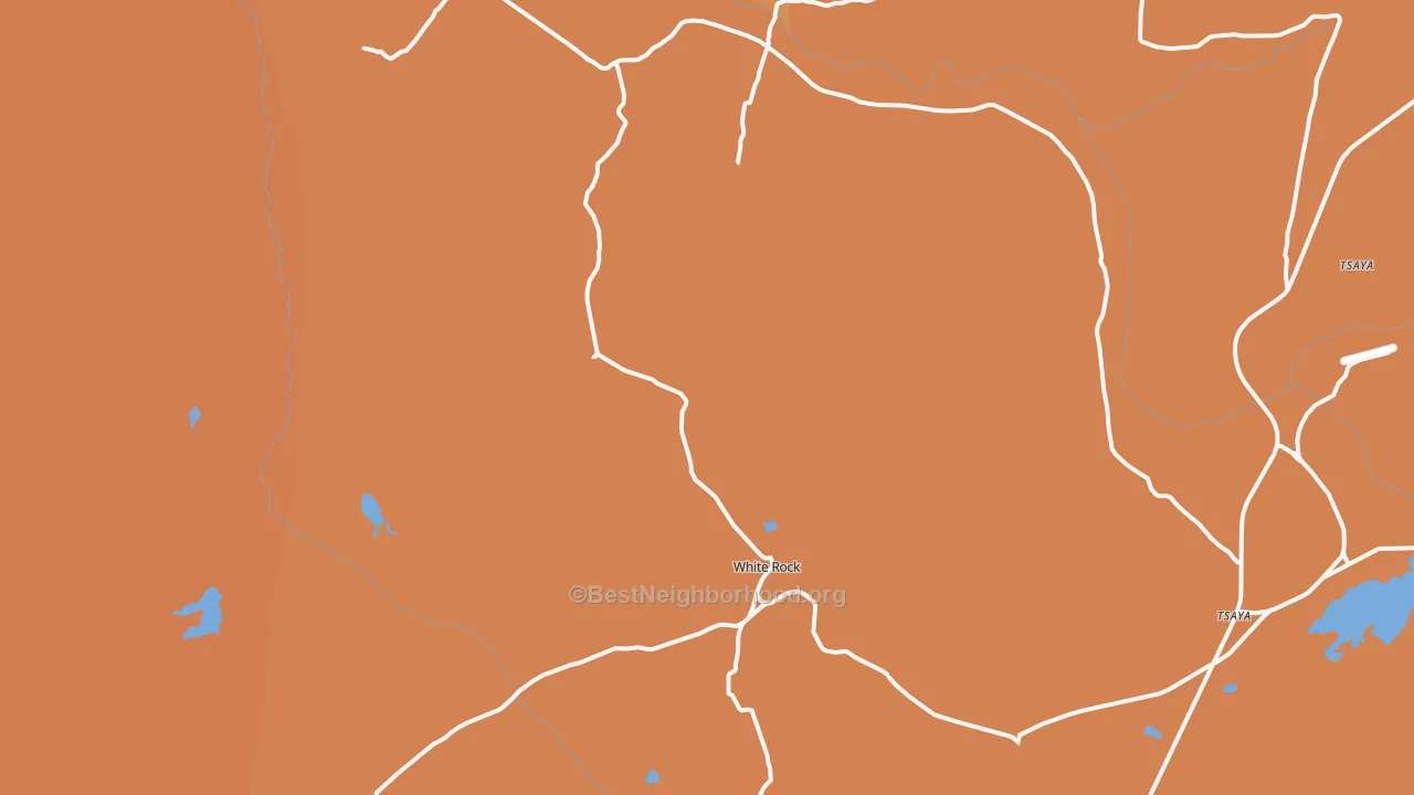 Map of the best neighborhoods in the White Rock area, with better matches in green and worse matches in red