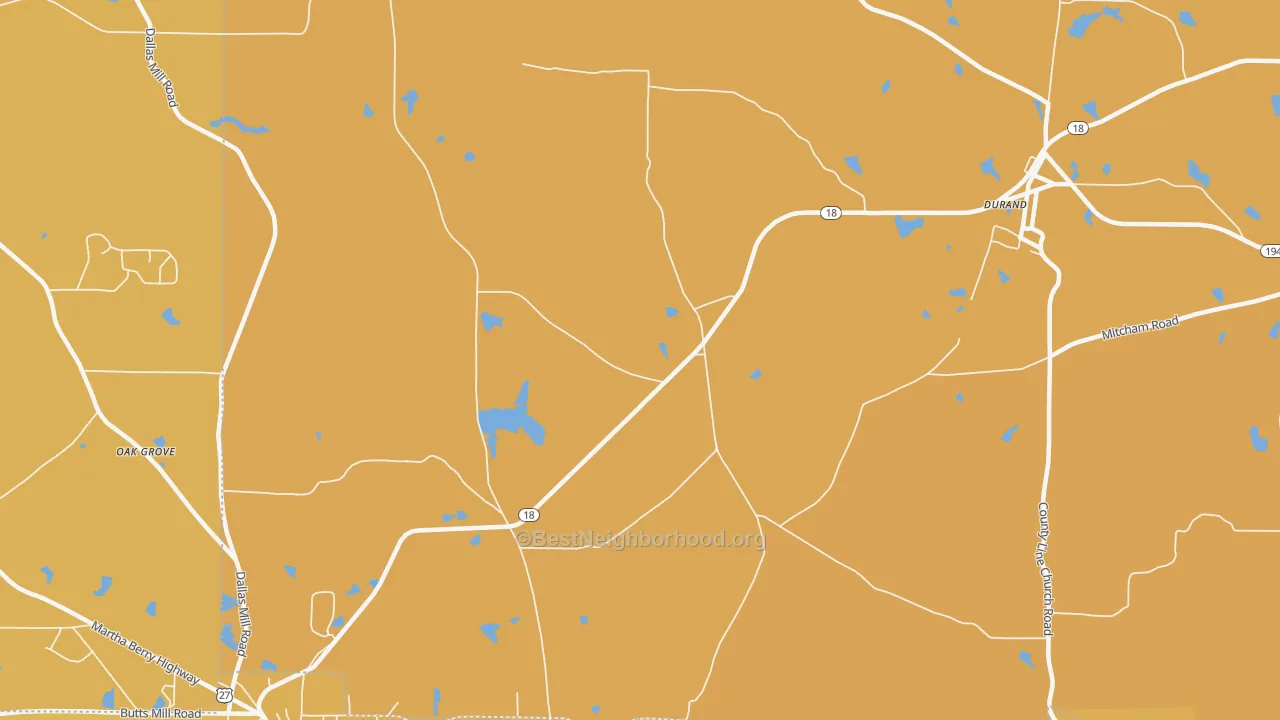Map of the best neighborhoods in the White Sulphur Springs area, with better matches in green and worse matches in red