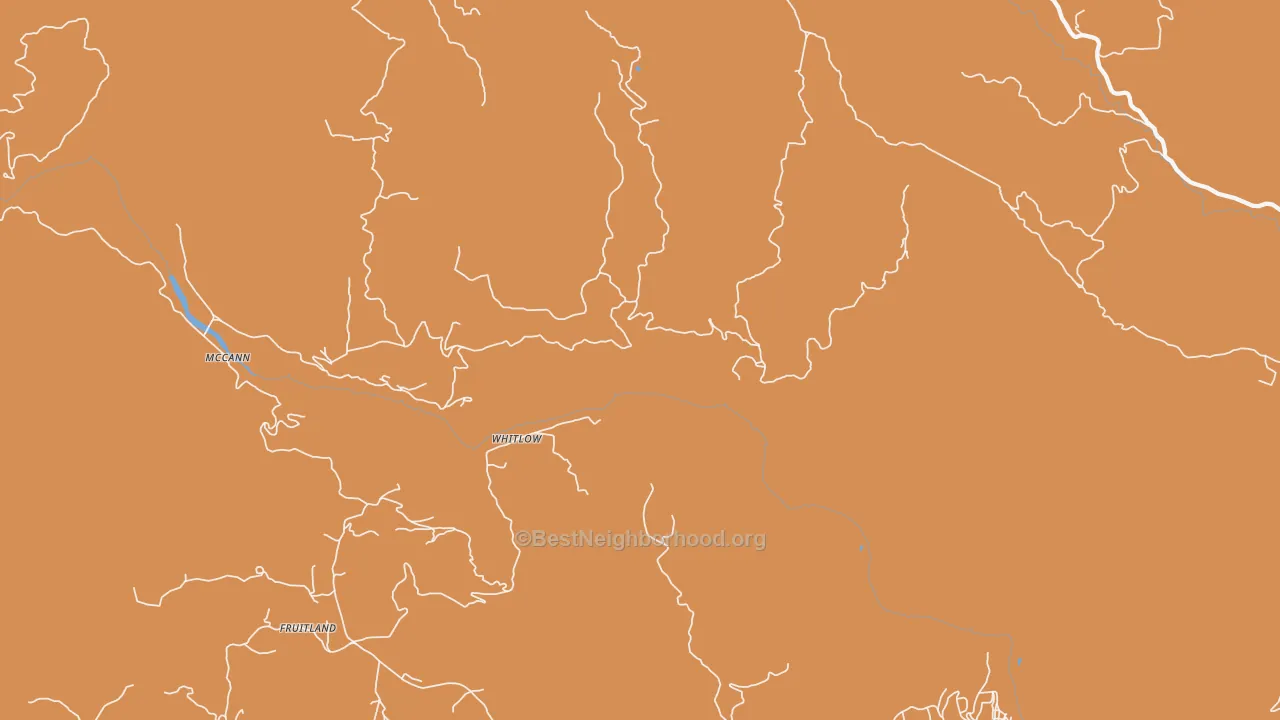 Map of the best neighborhoods in the Whitlow area, with better matches in green and worse matches in red