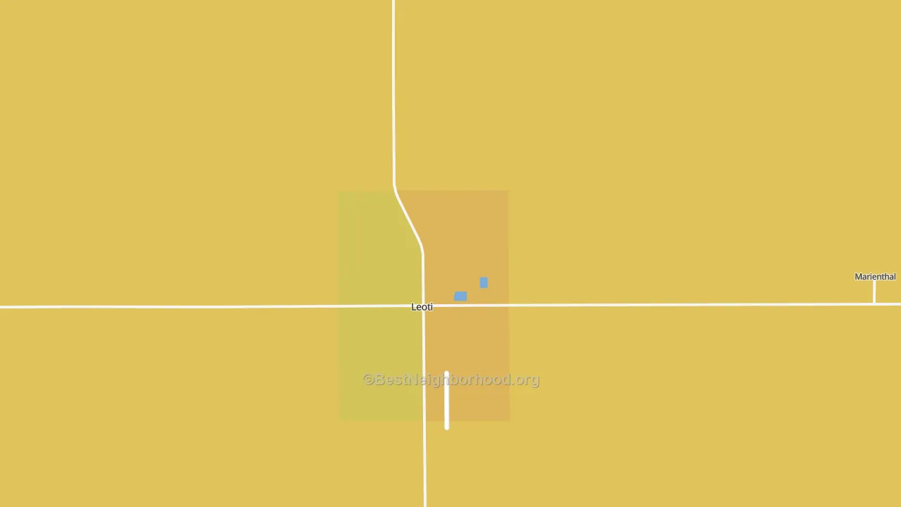 Map of the best neighborhoods in the Wichita County area, with better matches in green and worse matches in red