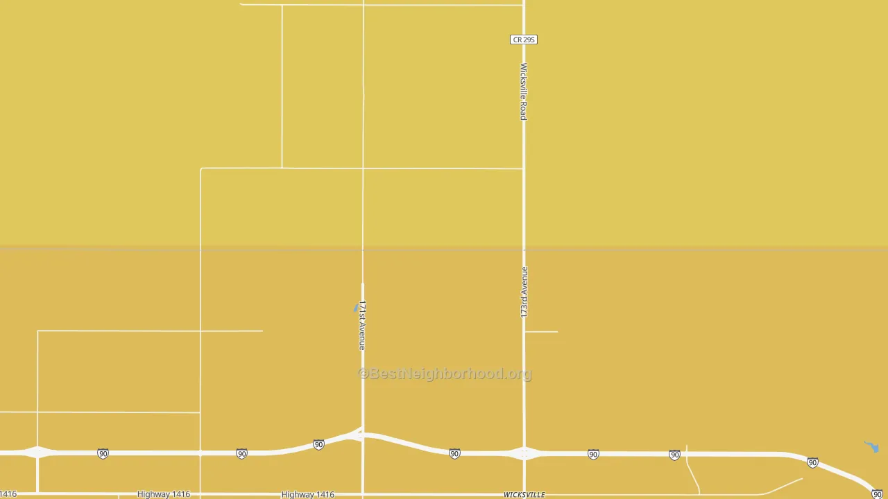 Map of the best neighborhoods in the Wicksville area, with better matches in green and worse matches in red