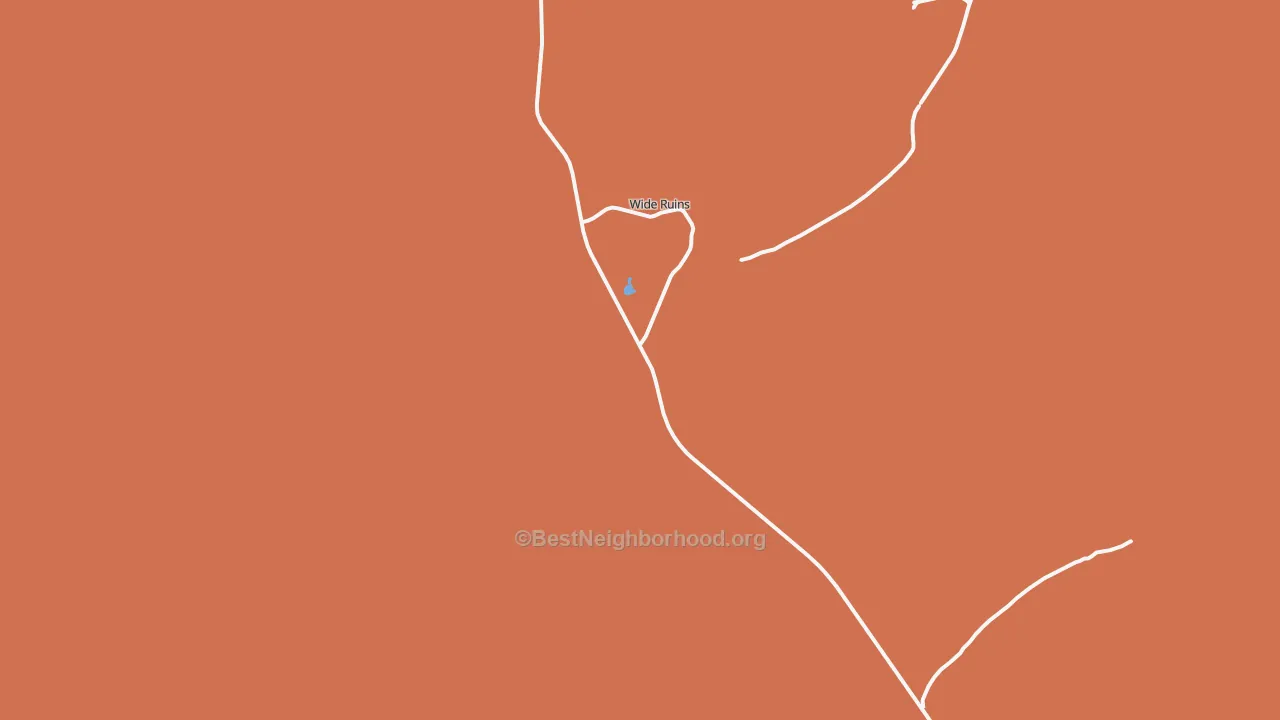Map of the best neighborhoods in the Wide Ruins area, with better matches in green and worse matches in red