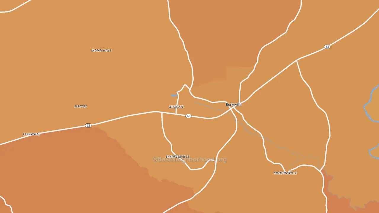 Map of the best neighborhoods in the Wiergate area, with better matches in green and worse matches in red