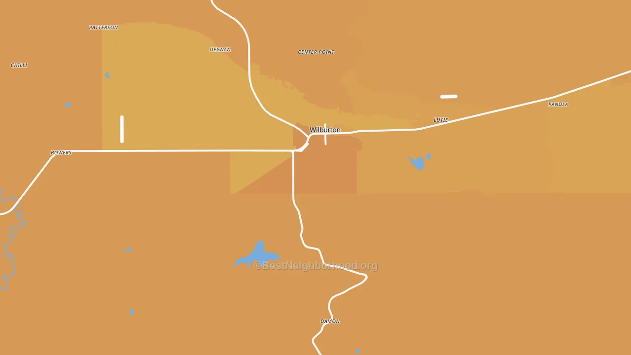 Map of the best neighborhoods in the Wilburton area, with better matches in green and worse matches in red