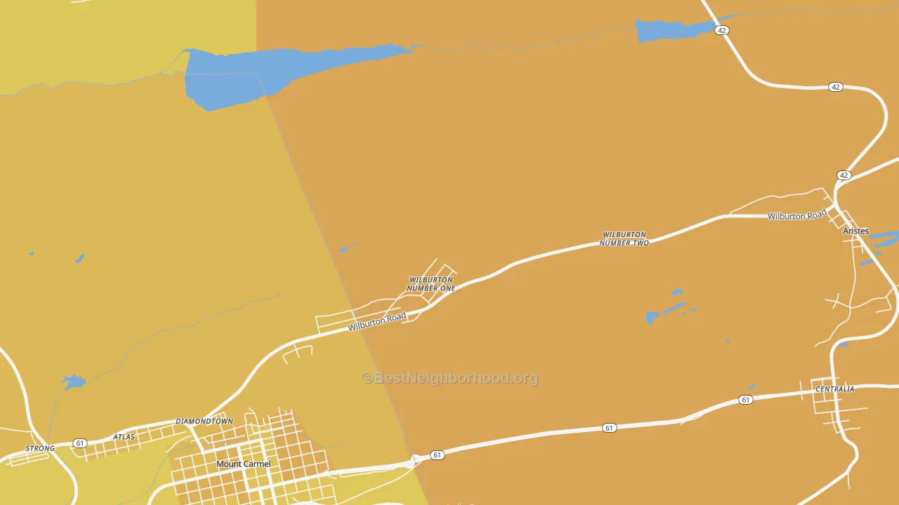 Map of the best neighborhoods in the Wilburton area, with better matches in green and worse matches in red