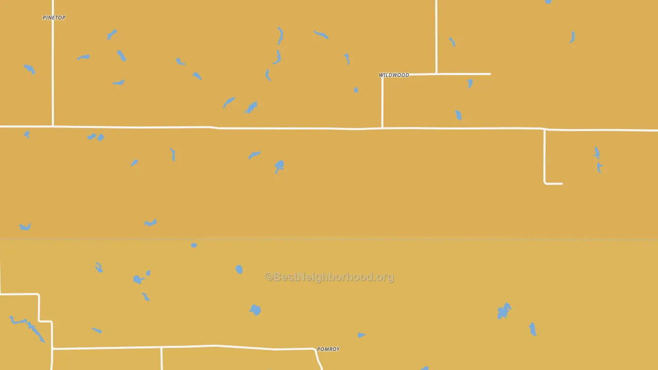 Map of the best neighborhoods in the Wildwood area, with better matches in green and worse matches in red