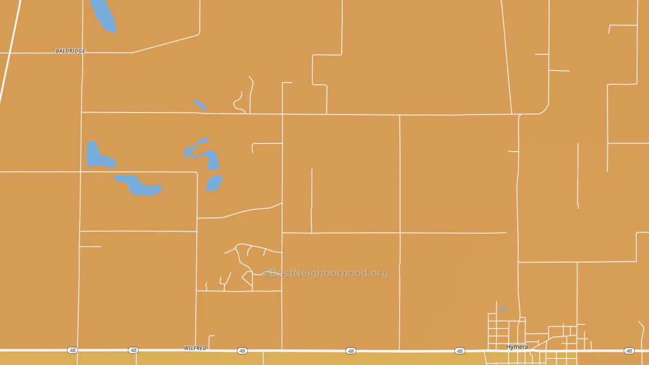Map of the best neighborhoods in the Wilfred area, with better matches in green and worse matches in red