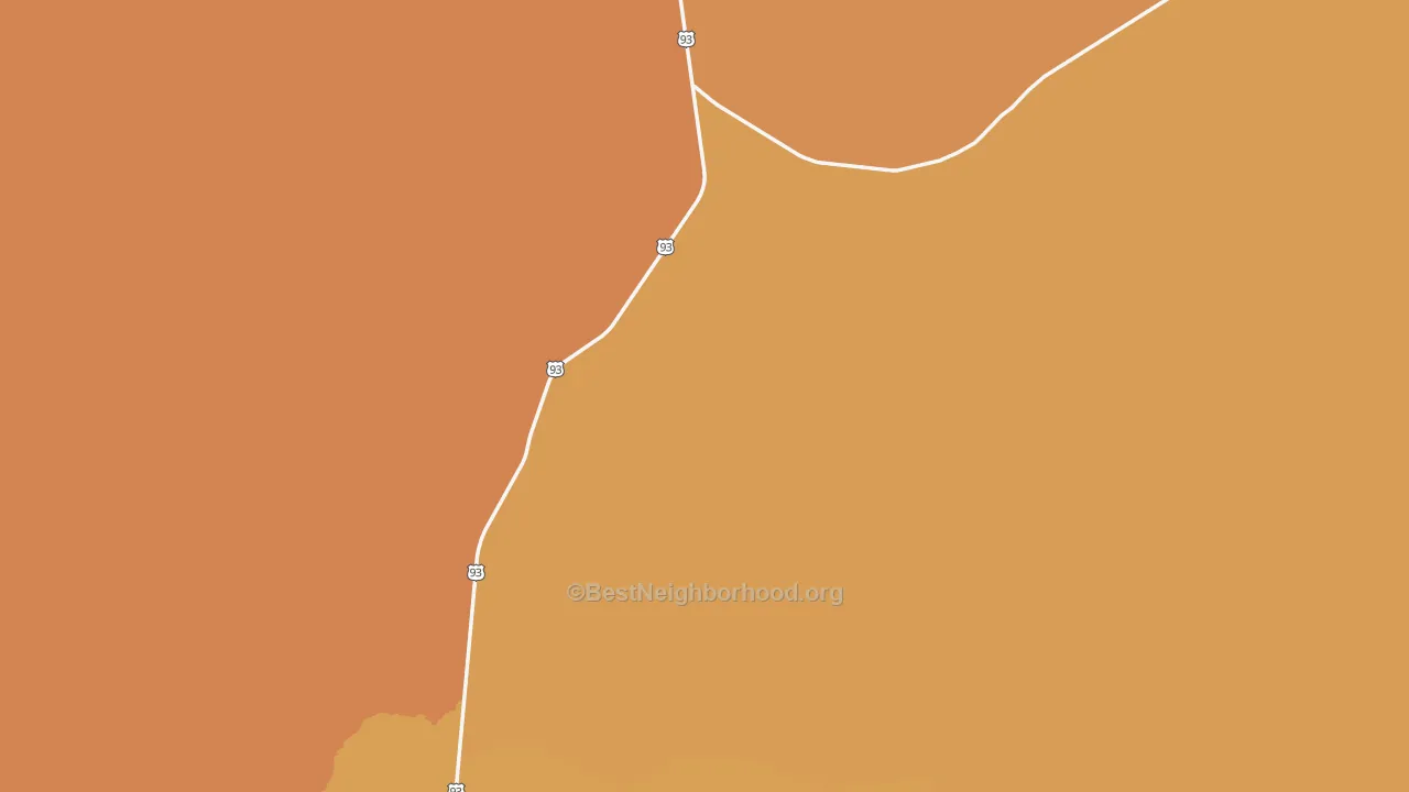 Map of the best neighborhoods in the Wilkins area, with better matches in green and worse matches in red